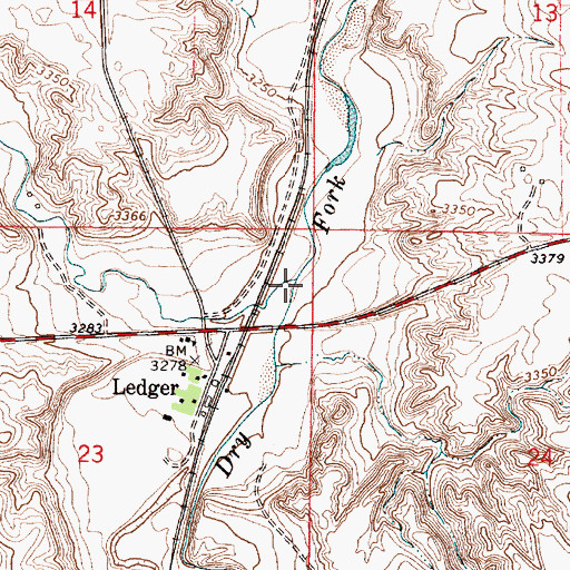 Topographic Map of Little Flat Coulee, MT
