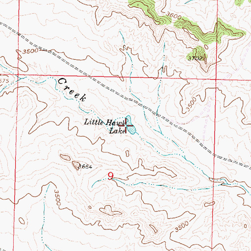 Topographic Map of Little Hawk Lake, MT