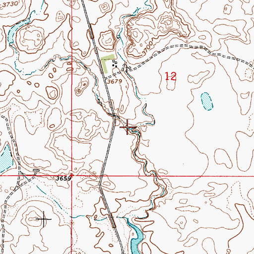 Topographic Map of Little Horse Creek, MT