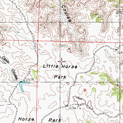 Topographic Map of Little Horse Park, MT