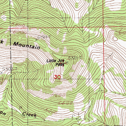 Topographic Map of Little Joe Peak, MT