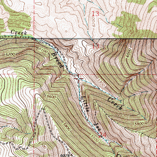 Topographic Map of Little Joe Creek, MT