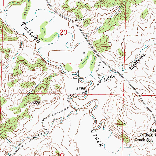 Topographic Map of Little Lightning Creek, MT