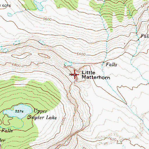 Topographic Map of Little Matterhorn, MT