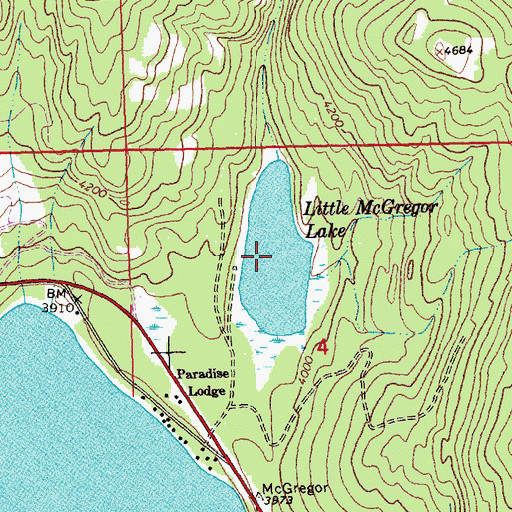 Topographic Map of Little McGregor Lake, MT
