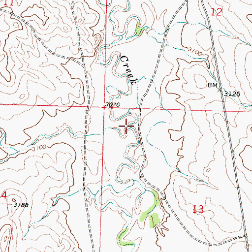 Topographic Map of Little Meadow Creek, MT