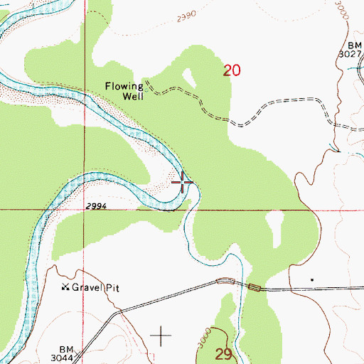 Topographic Map of Little Powder River, MT