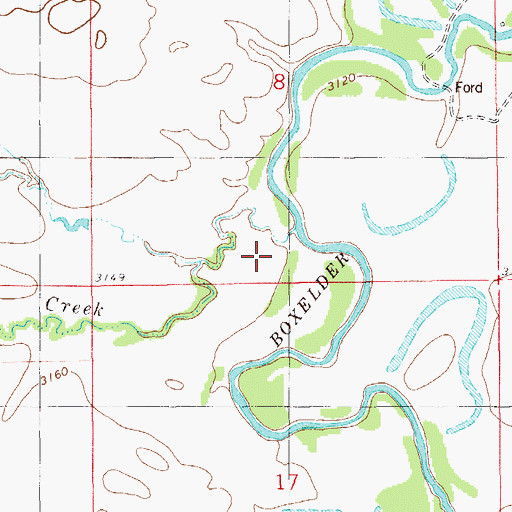 Topographic Map of Little Ramme Creek, MT