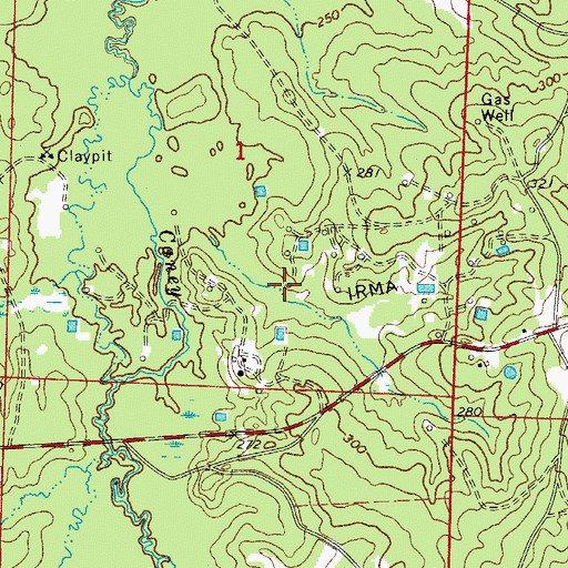 Topographic Map of Irma Oil Field, AR