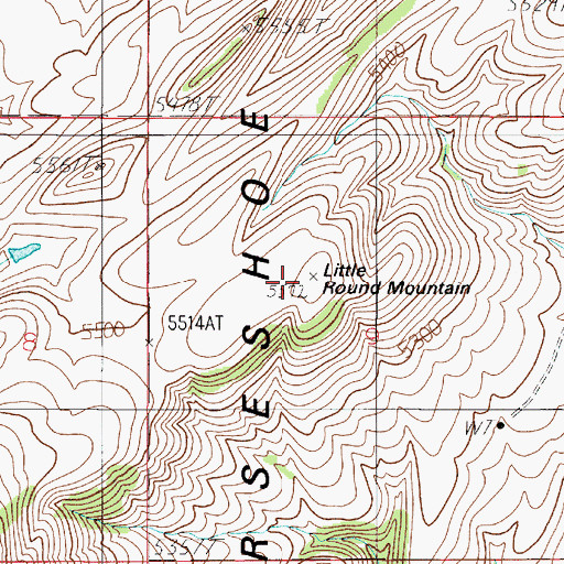 Topographic Map of Little Round Mountain, MT