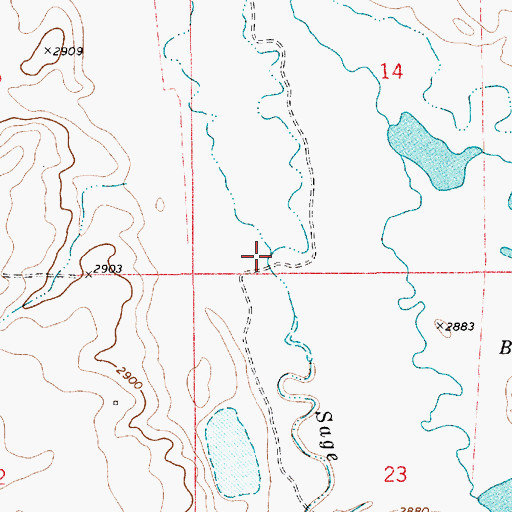 Topographic Map of Little Sage Creek, MT