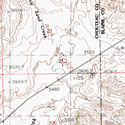 Topographic Map of Little Sand Creek, MT