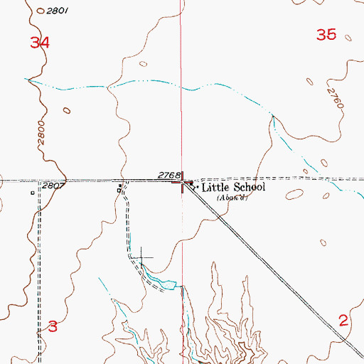 Topographic Map of Little School (historical), MT