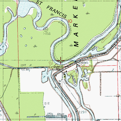 Topographic Map of Iron Mines Creek, AR