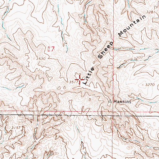 Topographic Map of Little Sheep Mountain, MT
