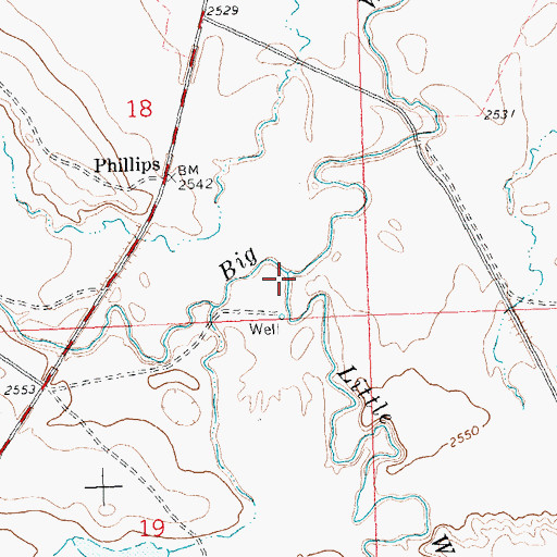 Topographic Map of Little Warm Creek, MT