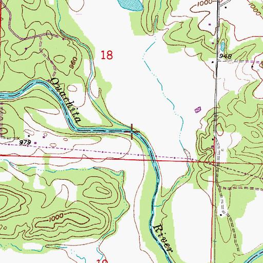 Topographic Map of Irons Fork, AR