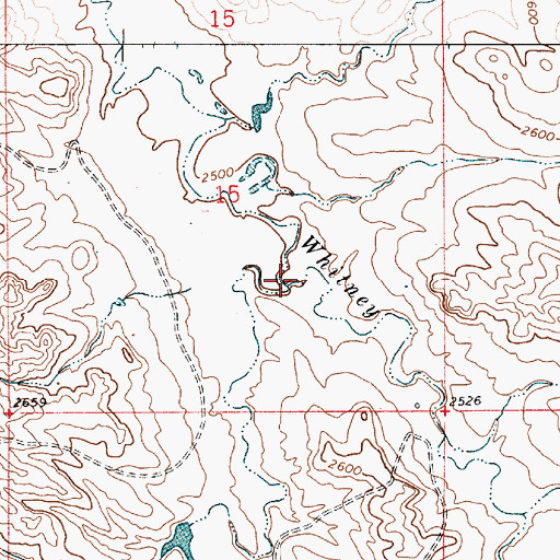 Topographic Map of Little Whitney Creek, MT