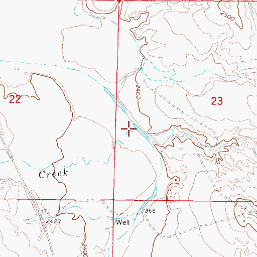 Topographic Map of Little Wild Horse Creek, MT