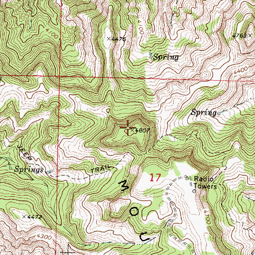 Topographic Map of Little Wolf Mountains, MT