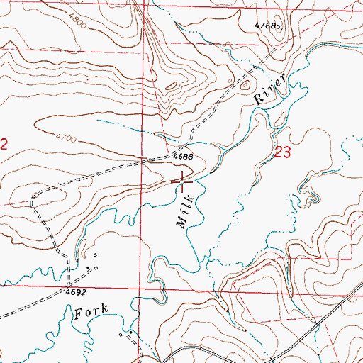 Topographic Map of Livermore Creek, MT