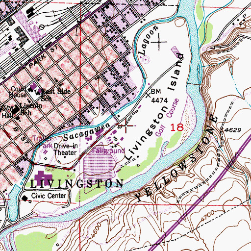 Topographic Map of Livingston Island, MT