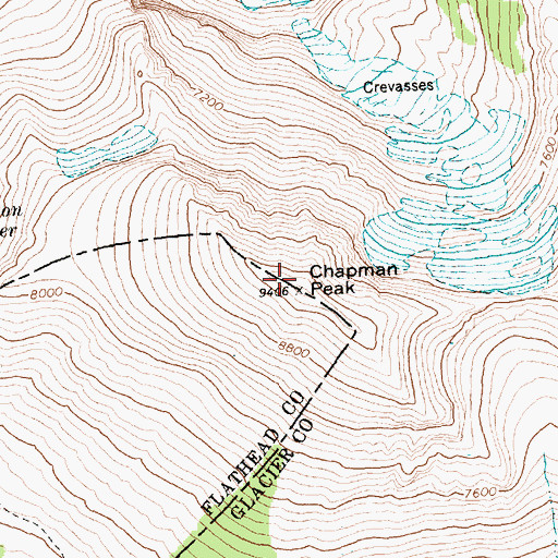 Topographic Map of Livingston Range, MT