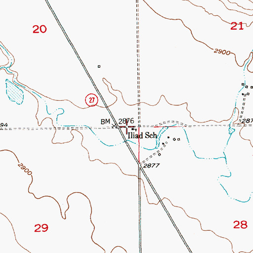 Topographic Map of Iliad School (historical), MT