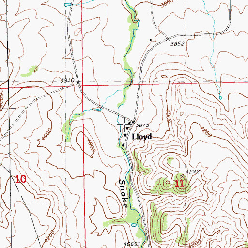 Topographic Map of Lloyd, MT