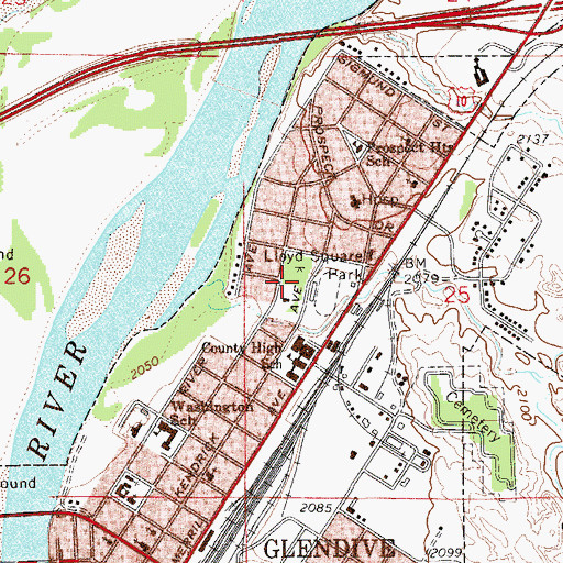 Topographic Map of Lloyd Square Park, MT