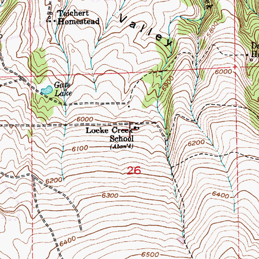 Topographic Map of Locke Creek School (historical), MT