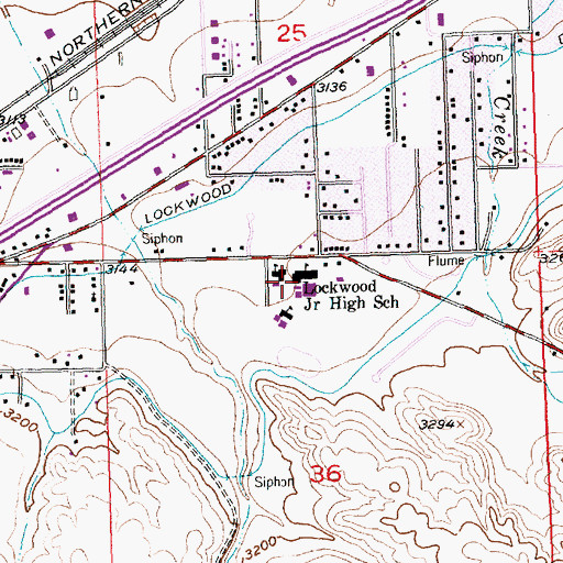 Topographic Map of Lockwood Schools, MT
