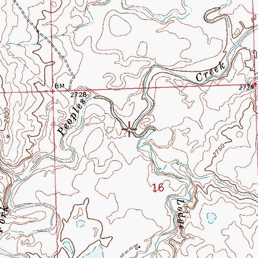 Topographic Map of Lodge Pole Creek, MT