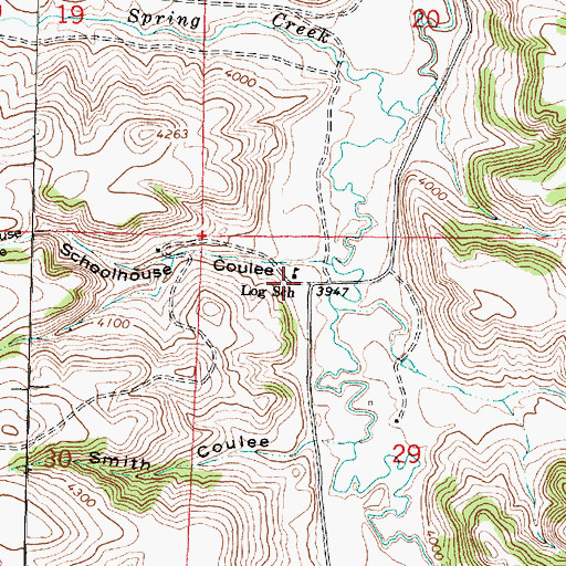 Topographic Map of Log School (historical), MT