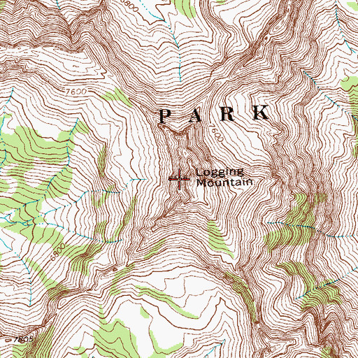 Topographic Map of Logging Mountain, MT