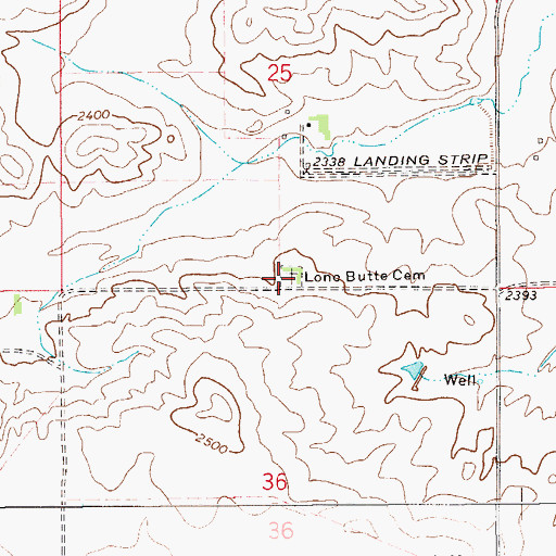 Topographic Map of Lone Butte Cemetery, MT
