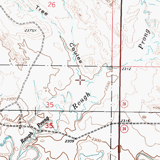 Topographic Map of Lone Tree Coulee, MT