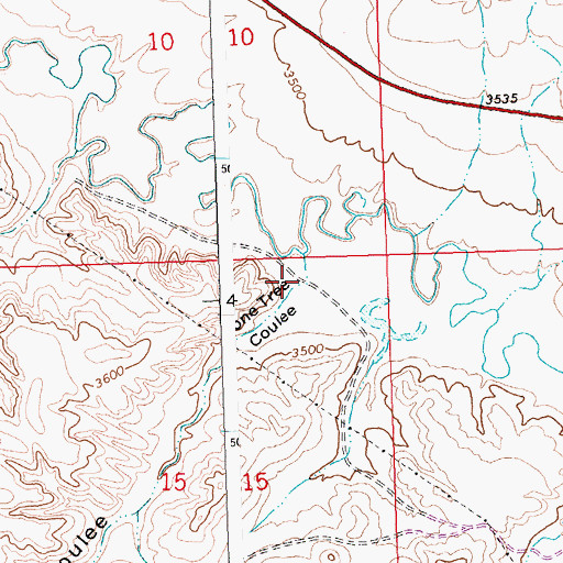 Topographic Map of Lone Tree Coulee, MT