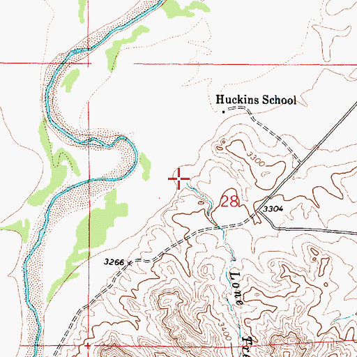 Topographic Map of Lone Tree Creek, MT