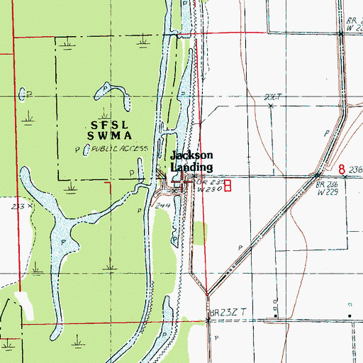 Topographic Map of Jackson Landing, AR