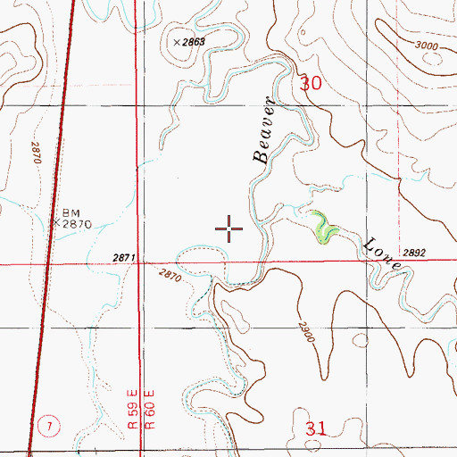 Topographic Map of Lone Tree Creek, MT