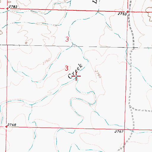 Topographic Map of Lone Tree Creek, MT
