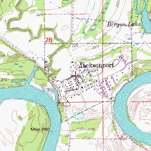 Topographic Map of Jacksonport, AR