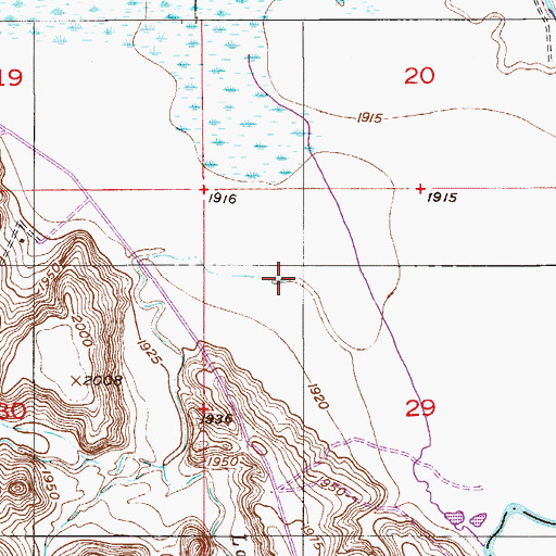 Topographic Map of Lone Tree Creek, MT