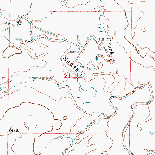 Topographic Map of Lone Tree Creek, MT