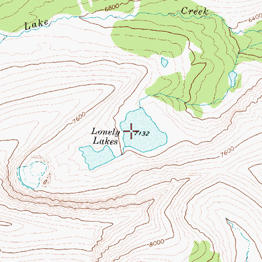 Topographic Map of Lonely Lakes, MT