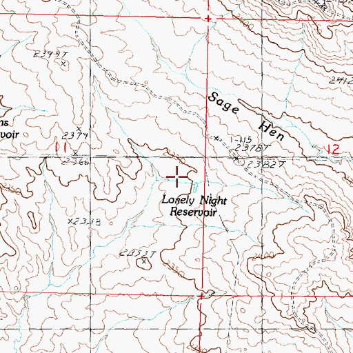Topographic Map of Lonely Night Reservoir, MT