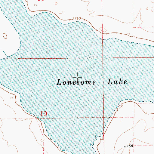 Topographic Map of Lonesome Lake, MT