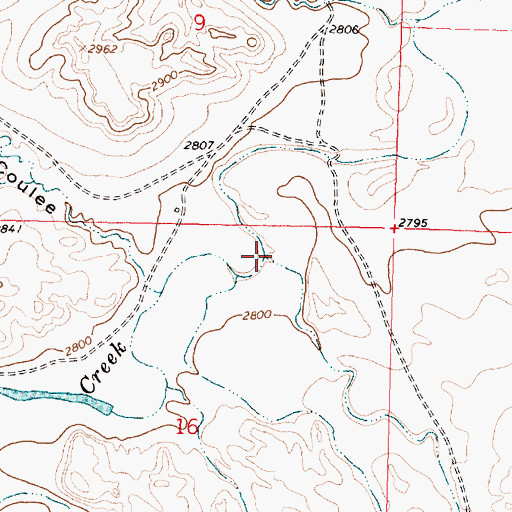Topographic Map of Long Branch, MT