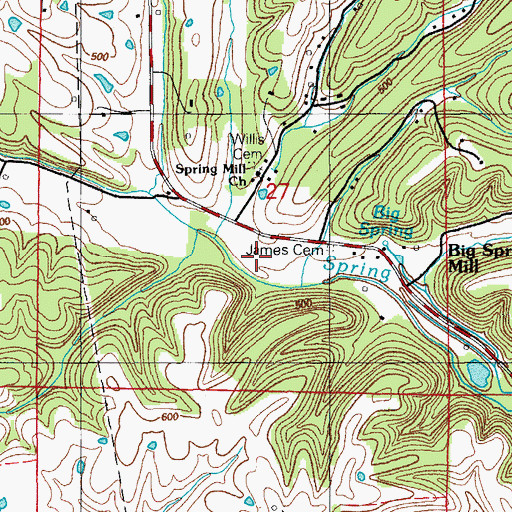 Topographic Map of James Switch, AR
